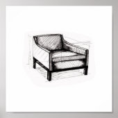 上張りアームチェアスケッチ ポスター (正面)