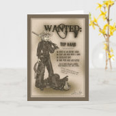 上手の女性のカーボーイの挨拶状 カード (黄色い花)