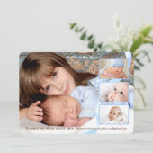 上敷の3写真の男の子の誕生の発表 案内状 (スタンド正面)