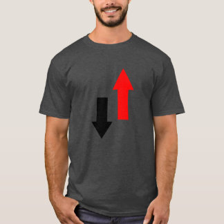 上方向を指す2つの赤い黒い矢印 Tシャツ