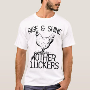 上昇および輝やきの母Cluckersの鶏 Tシャツ