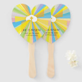 上昇した雲と光カラフル線との交差 ハンドファン (正面&裏面)