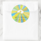 上昇した雲と光カラフル線との交差 ラウンドシール (バッグ)