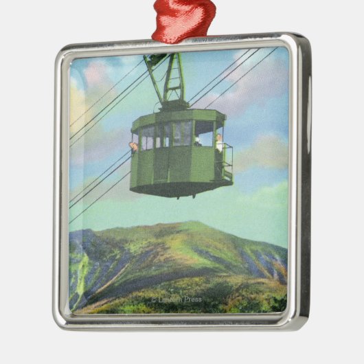 上昇する大砲Mtの市街電車の眺め メタルオーナメント (左)