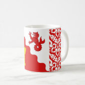 上昇する水族集団のバーロニーのバッジ コーヒーマグカップ (正面右)