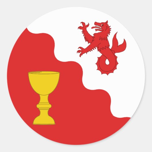 上昇する水族集団のバーロニーのバッジ ラウンドシール (正面)