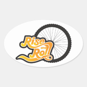 上昇とサイク転がロスト 楕円形シール