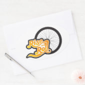 上昇とサイク転がロスト 楕円形シール (封筒)