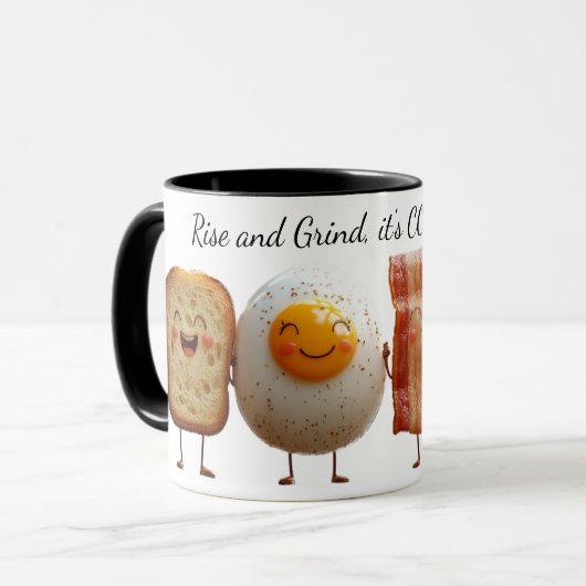 上昇と挽き2トーンのコーヒーマグ マグカップ (正面左)