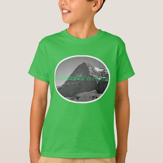上昇の北の顔のEiger山 Tシャツ (正面)