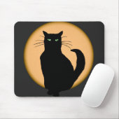 上昇の月猫のシルエットのマウスパッド マウスパッド (マウス)