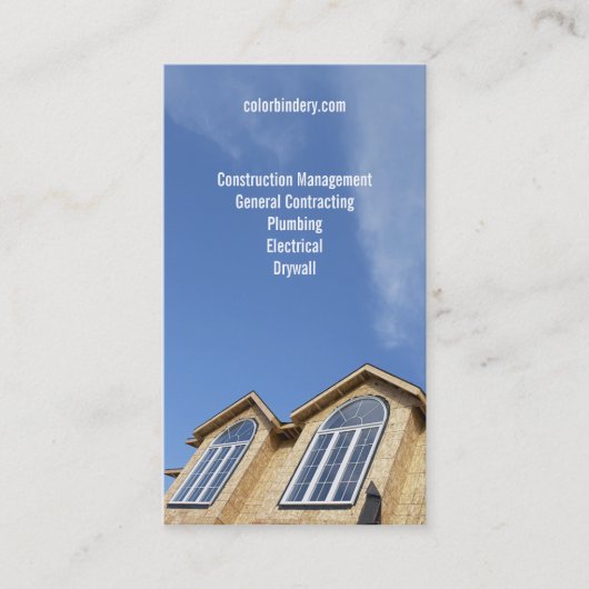 上昇の空の建築業者の名刺 名刺 (正面)