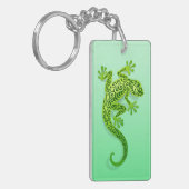 上昇の緑のヤモリ キーホルダー (正面左)