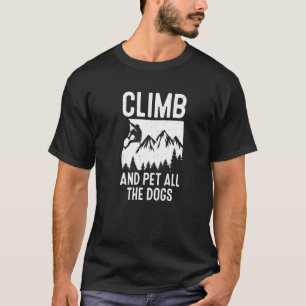 上昇ペットオールドッグボルダリングマウンテンクライマーロック Tシャツ