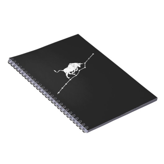 上昇傾向の株式市場のトレーディングトレーダー投資家 ノートブック (右側)