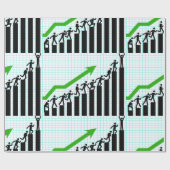 上昇傾向グラフの折り返し紙 ラッピングペーパー (フラット)