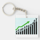 上昇傾向グラフキーチェーン キーホルダー (正面)