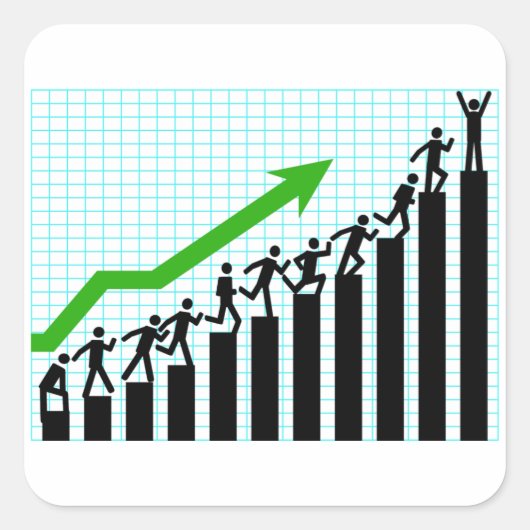 上昇傾向グラフシール スクエアシール (正面)