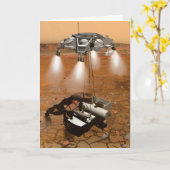 上昇車両離れの火星。 カード (黄色い花)