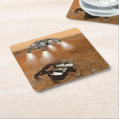 上昇車両離れの火星。 スクエアペーパーコースター (アングル)