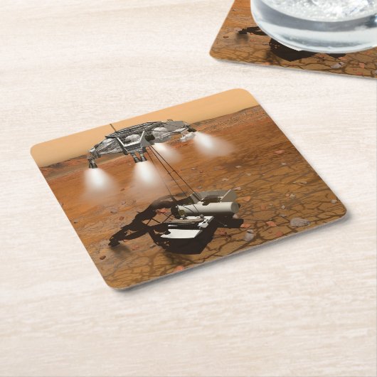 上昇車両離れの火星。 スクエアペーパーコースター (アングル)