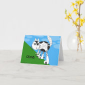 上昇! かわいい子猫Notecard カード (黄色い花)