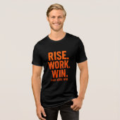 上昇。ワーク.WIN. - 感動的 Tやる気を起こさせる-Sh トライブレンドTシャツ (正面全面)