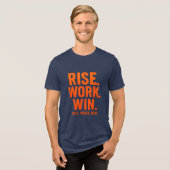 上昇。ワーク.WIN. - 感動的 Tやる気を起こさせる-Sh トライブレンドＴシャツ (正面全面)