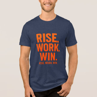 上昇。ワーク.WIN. - 感動的 Tやる気を起こさせる-Sh トライブレンドTシャツ