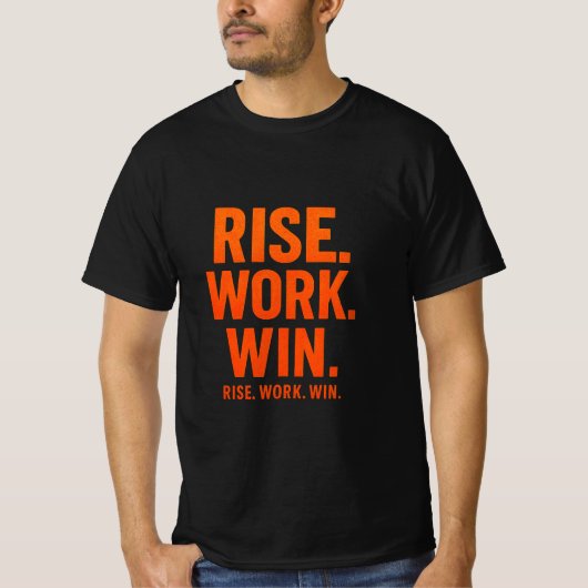 上昇。ワーク.WIN. - 感動的 Tやる気を起こさせる-Sh Tシャツ (正面)