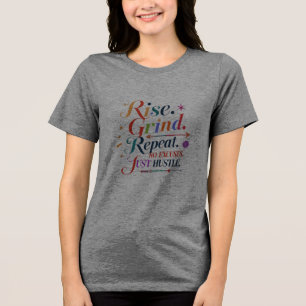 上昇。挽きなさい。繰り返す。 – ハッスル懸命スターハートティー トライブレンドTシャツ