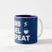 上昇、燃料、繰り返し ツートーンマグカップ (正面右)