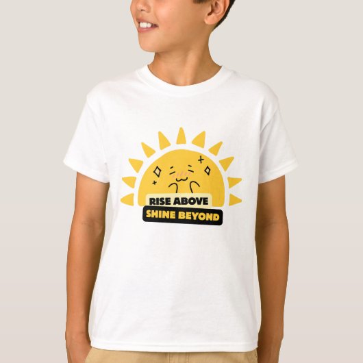 上昇 輝く 超えて 可愛い 太陽 Tシャツ (正面)
