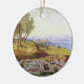 上昇、c.1856-64 (キャンバスの油)からのコルフ島 セラミックオーナメント (左)