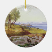 上昇、c.1856-64 (キャンバスの油)からのコルフ島 セラミックオーナメント (裏面)