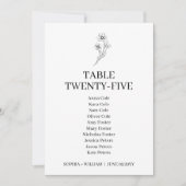 上智エレガントなウェディングテーブル座席表カード (正面)