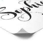 上智名字サインソフィアフローラ書道ベビー ポスター (角)