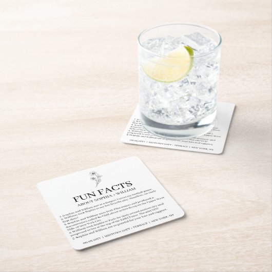 上智結婚式モダン披露宴おもしろいの事実 スクエアペーパーコースター (インサイチュ)