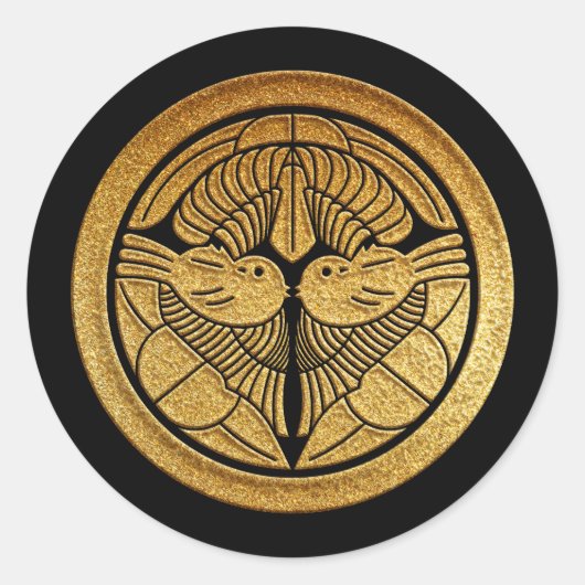 上杉家門上杉佐の金ゴールド ラウンドシール (正面)