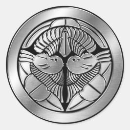 上杉氏家紋シルバークローム ラウンドシール