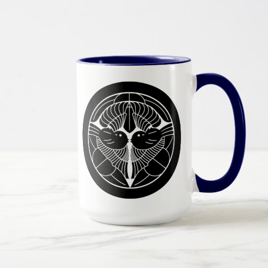 上杉謙信家紋、Uesugi Kenshin KAMONの日本のな家族Cre マグカップ (右)