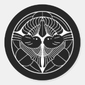 上杉謙信 家紋上杉謙信家家日本の家Cre ラウンドシール (正面)