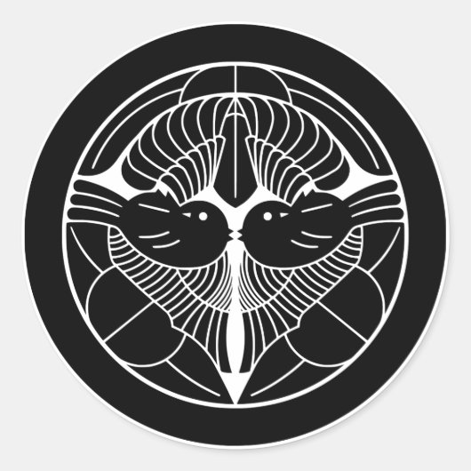 上杉謙信 家紋上杉謙信家家日本の家Cre ラウンドシール (正面)