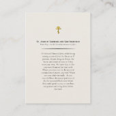 上海とサンフランシスコのセント・ジョン・祈りの言葉・カード プレイスカード (裏面)