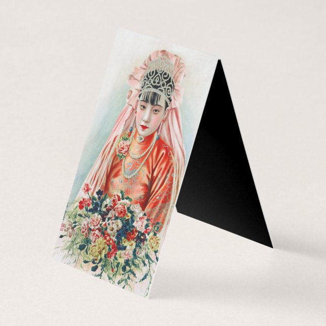 上海の中国の結婚式での赤いドレスの花嫁 (裏面)