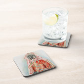 上海の中国の結婚式での赤いドレスの花嫁 コースター (右側)