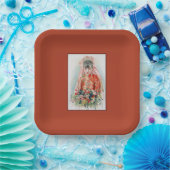 上海の中国の結婚式での赤いドレスの花嫁 ペーパープレート (パーティー)