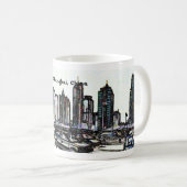 上海の中国の超高層ビルのパノラマmug2 コーヒーマグカップ (正面右)