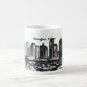上海の中国の超高層ビルのパノラマmug2 コーヒーマグカップ