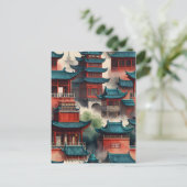 上海の水彩画 ポストカード (スタンド正面)